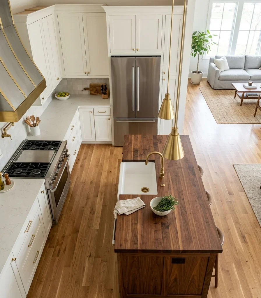 8. Positioning the Island Along the Kitchen's Natural Work Triangle