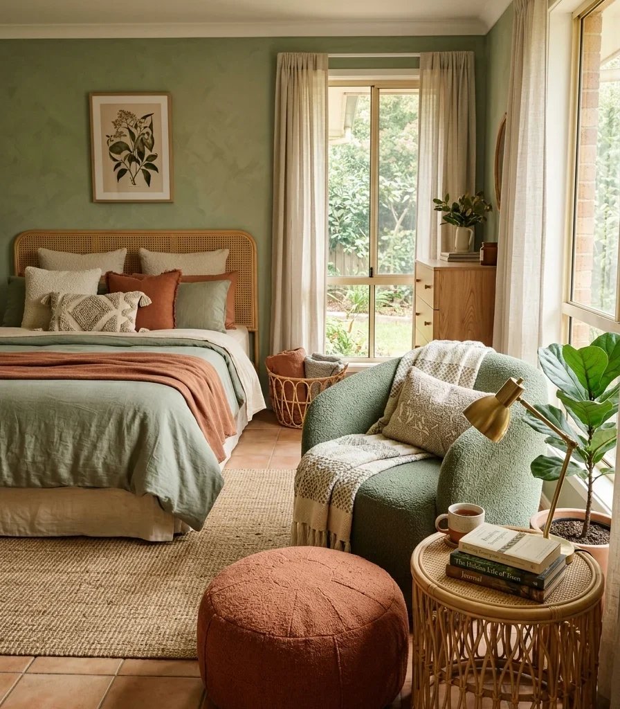 8. Zoning a Reading Corner in Green and Clay
