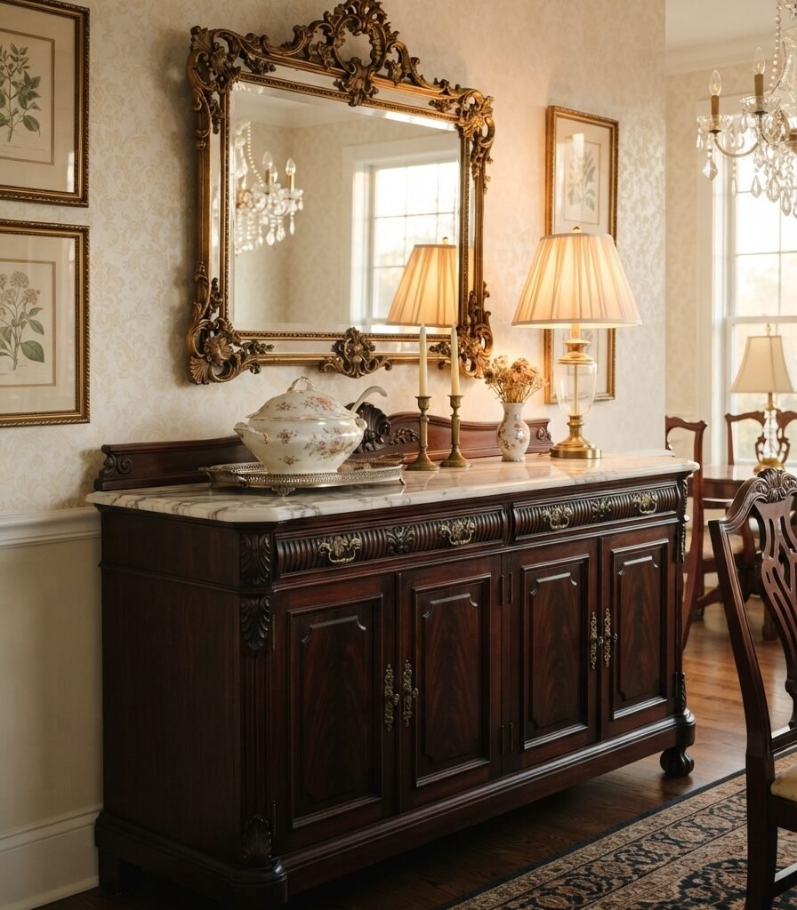 9. A Marble-Topped Sideboard for Practical Luxury