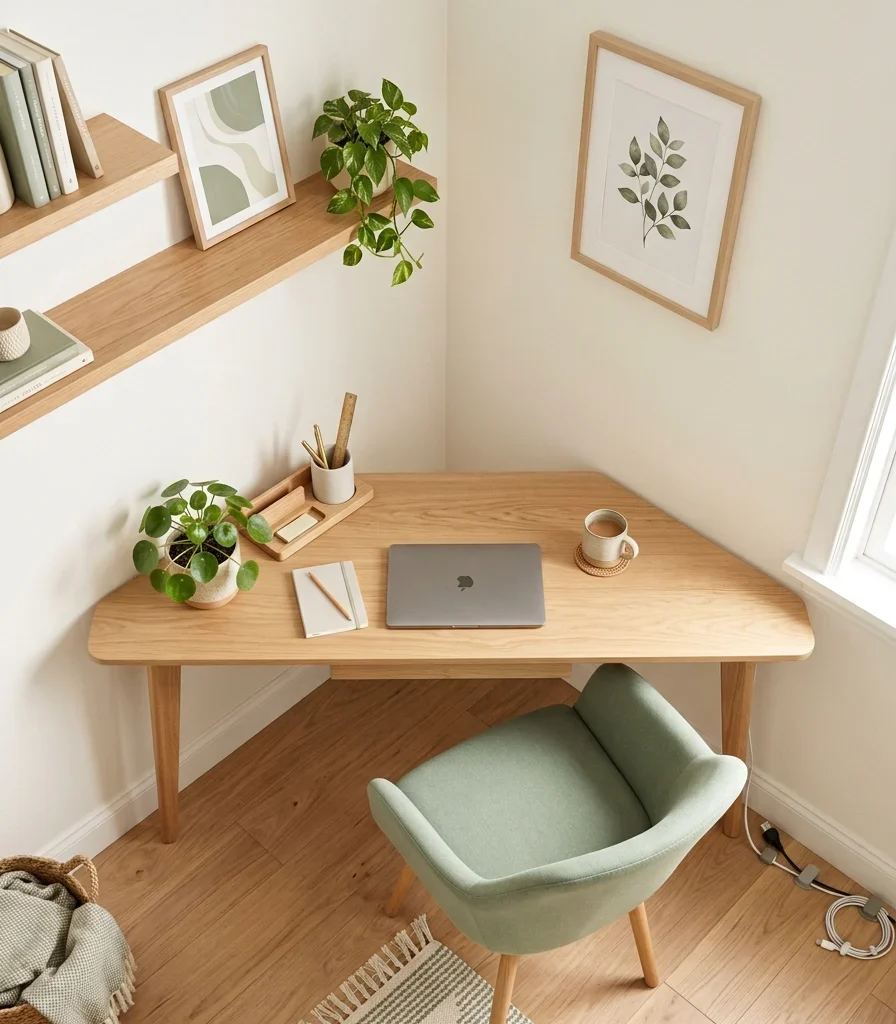 9. Angle the Desk at 45 Degrees to Open Up the Room