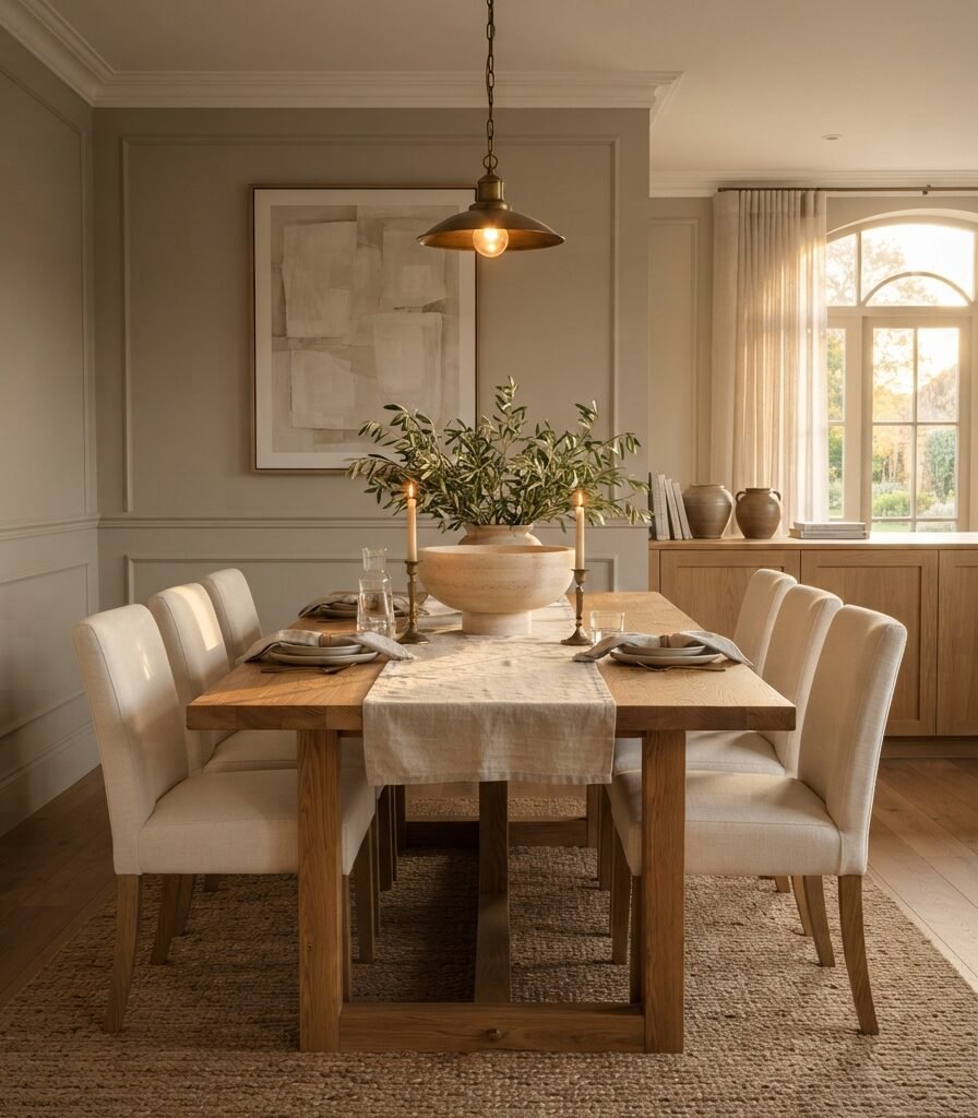 9. Create a Tonal Greige Dining Room