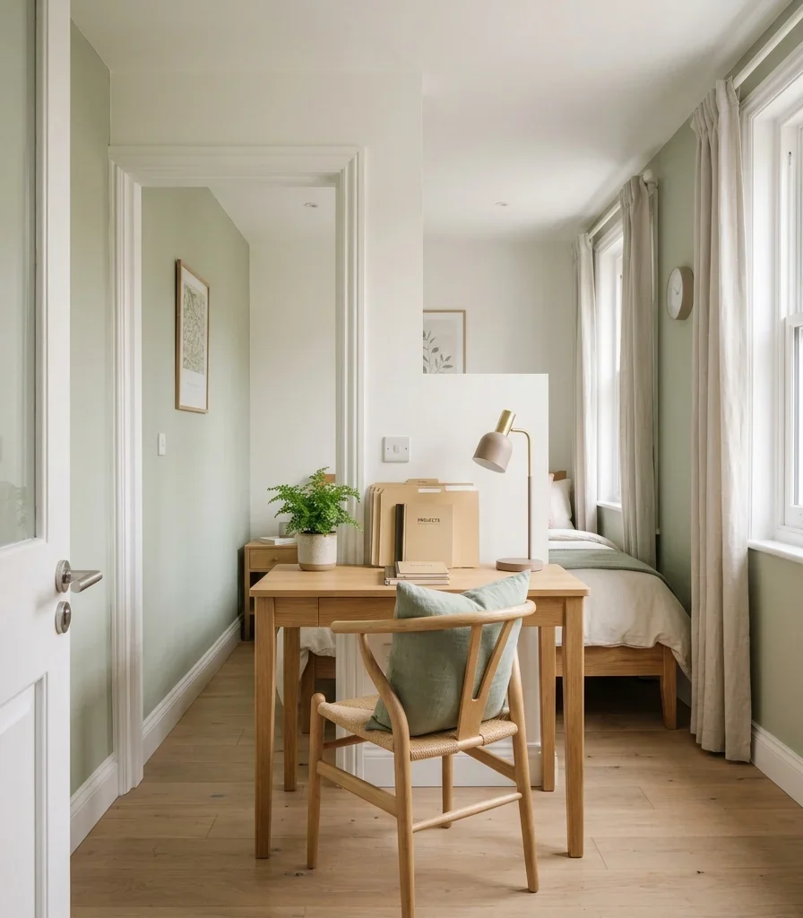 9. Position the Desk to Face the Door, Not the Bed