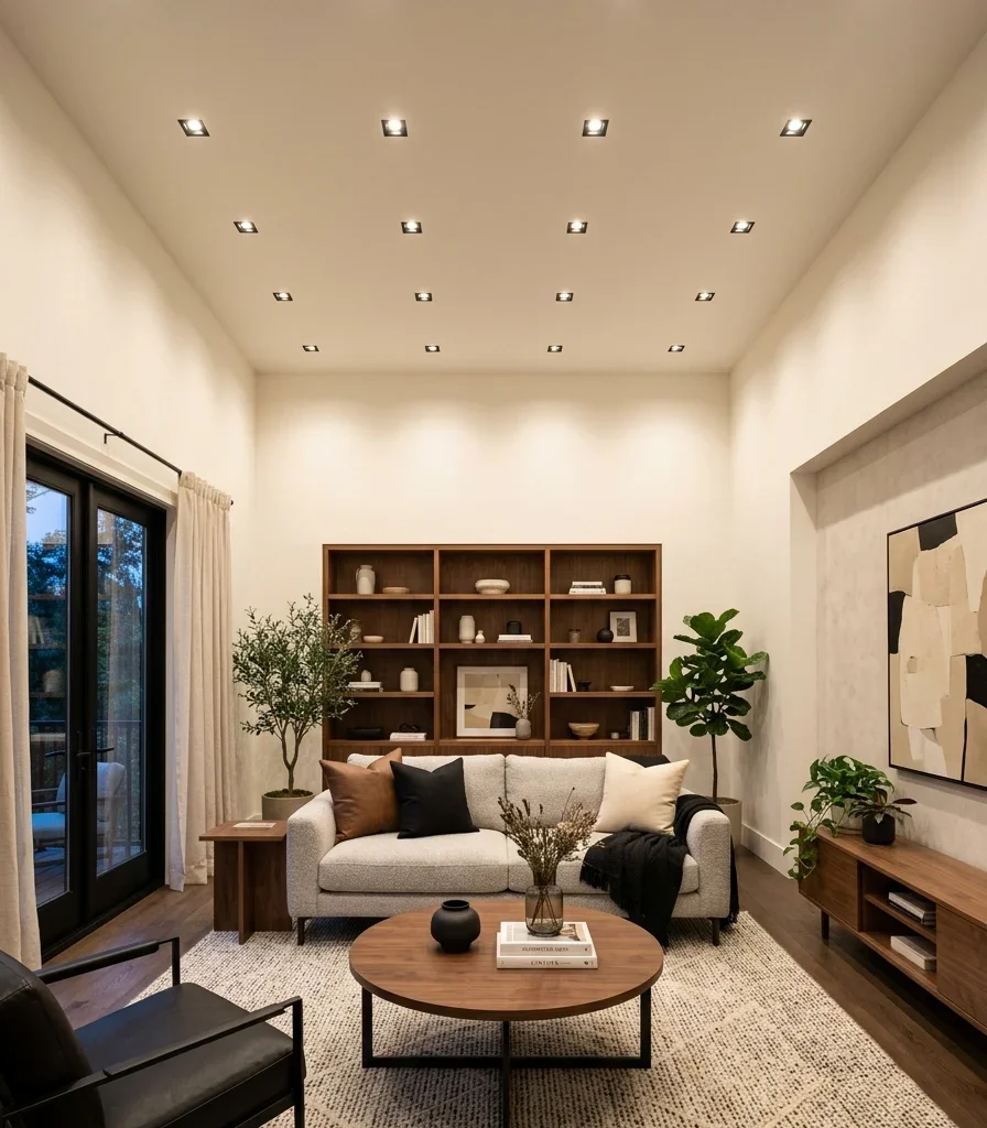 9. Recess Ceiling Lighting to Eliminate Floor and Table Lamp Clutter