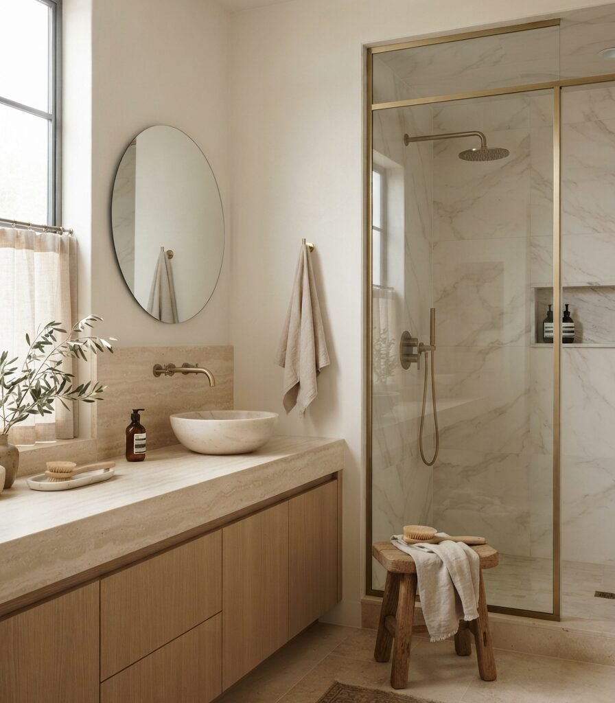 9. Use Alabaster with Warm Marble and Travertine