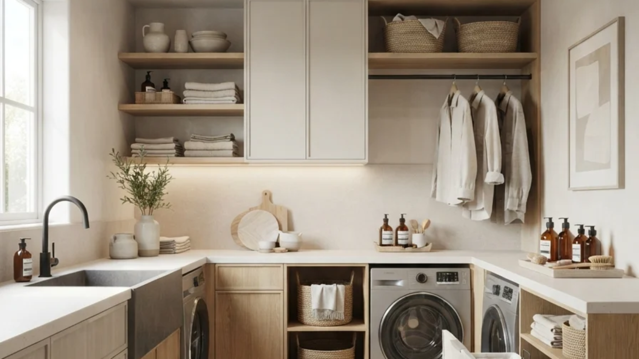 20 Ways to Create a Zen Japandi Utility Room