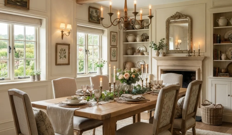 20 The Timeless Elegance of an English Countryside Dining Room
