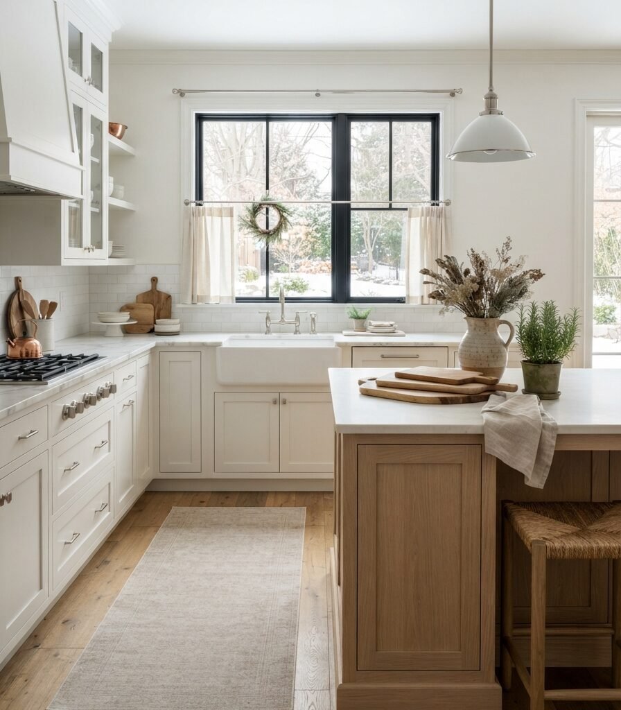 11. White Heron OC-57 for a Fresh Winter Kitchen